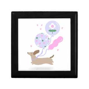 Cute Dachshund Weiner Dog Lover Party Pink Gift Box