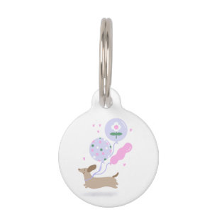 Cute Dachshund Weiner Dog Lover Party Pink Pet ID Tag
