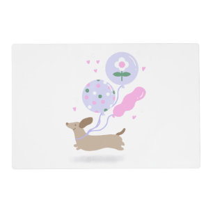 Cute Dachshund Weiner Dog Lover Party Pink Placemat