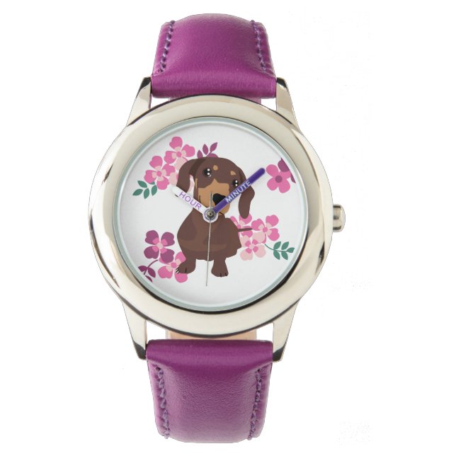 Cute dachshund weiner dog sausage dog watch (Front)