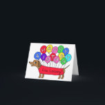 Cute Dachshund Weiner Dog with Balloon Birthday Card<br><div class="desc">From silly jokes to serious romantic statements, MiKa Art Zazzle shop has something for everyone. Canadiana, Japanese gifts, jewelry, cases for electronic devices, fun buttons, mug cups, ornaments, cards and posters….. Please take some time and look around. You may even find something you didn’t know you wanted! I’m curious about...</div>