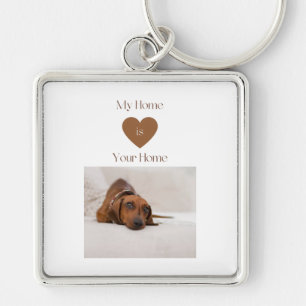 Cute Dachshund Welcome Dog Lover Home Gift Keychain