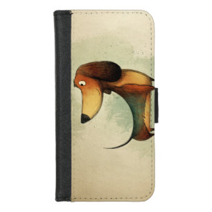 Cute Dachshund – Whimsical Dog Illustration iPhone 8/7 Wallet Case