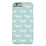 Cute Dachshund White Silhouettes On Light Blue Barely There Iphone 6 Case at Zazzle