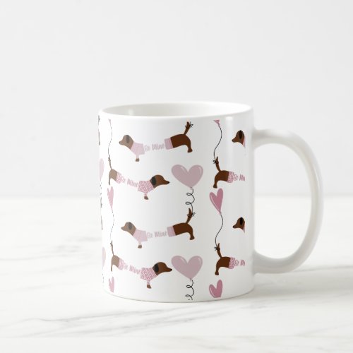 Cute Dachshund Wiener Dog Be Mine Valentines Coffee Mug