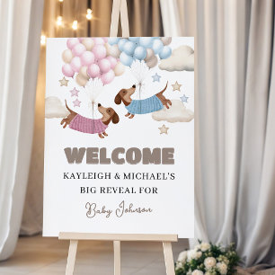 Cute Dachshund Wiener Dog Gender Reveal Welcome Foam Board