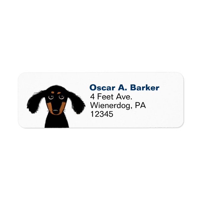 Cute Dachshund Wiener Dog Return Address Label (Front)