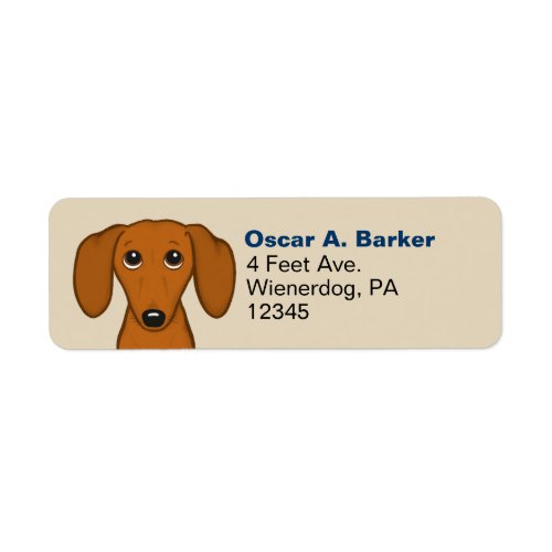 Cute Dachshund  Wiener Dog Return Address Labels
