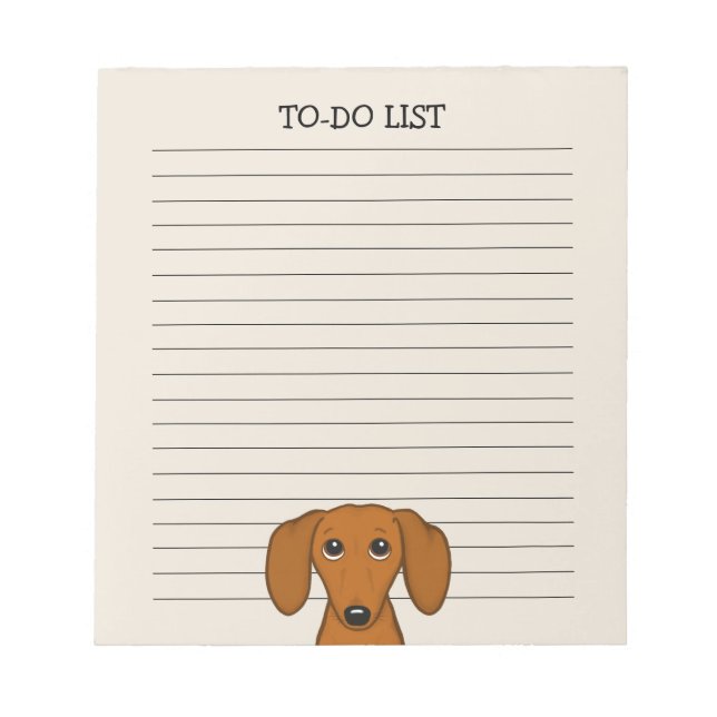 Cute Dachshund Wiener Dog Weiner Dog Lover's Lined Notepad (Front)