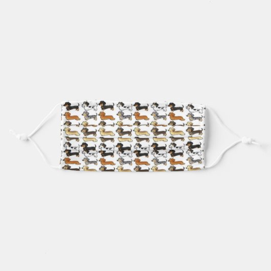 Cute Dachshund Wiener Dogs Adult Cloth Face Mask (Front, Folded)