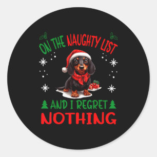 Cute Dachshund Wiener Doxie Dog Dog Christmas On T Classic Round Sticker