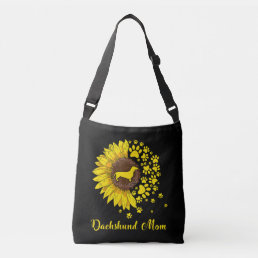 Cute Dachshund Wiener Doxies Sunflower Crossbody Bag