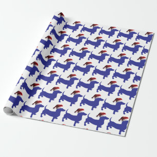 Cute Dachshund with a Santa Claus Hat Wrapping Paper