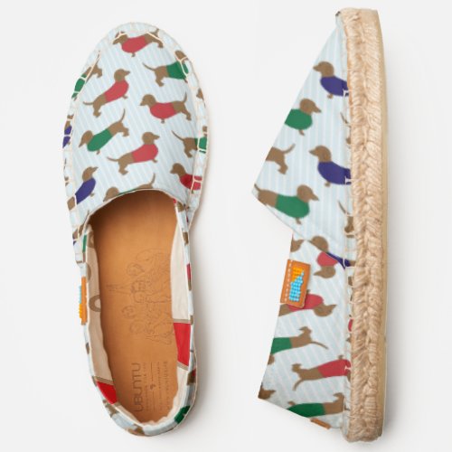 Cute Dachshund with Sweaters Casual Slip On Modern Espadrilles