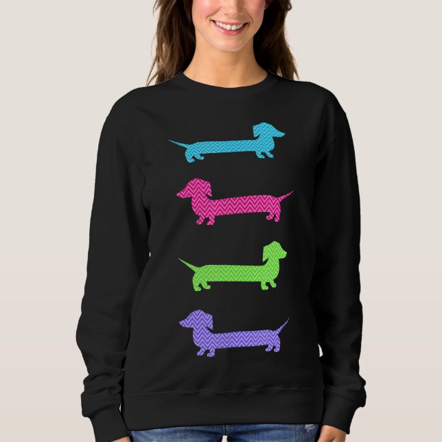 Cute Dachshunds Colorful Sweatshirt (Front)
