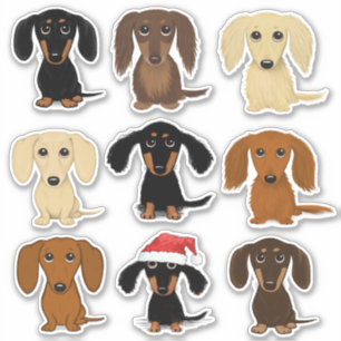 Cute Dachshunds Doxie Color Variety Sticker Set
