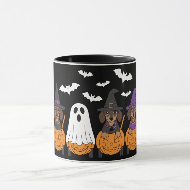 Cute Dachshunds Halloween Party Mug (Center)