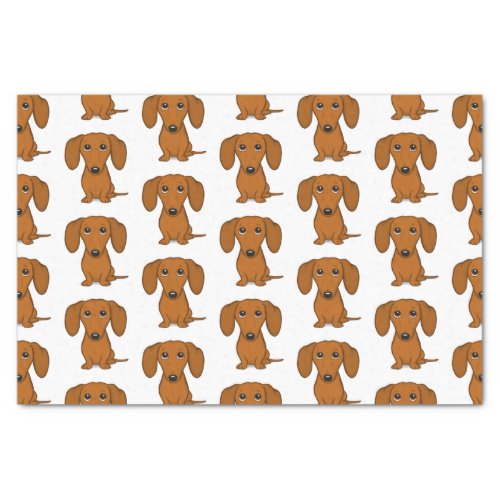 Cute Dachshunds Pattern  Red Wiener Dogs Tissue Paper