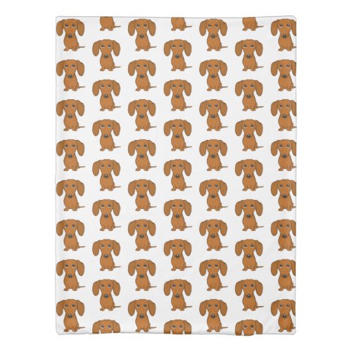 Cute Dachshunds Pattern  Wiener Dog Lovers Duvet Cover