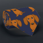 Cute Dachshunds Pattern | Wiener Dog Lover's Neck Tie<br><div class="desc">Doxie Lover's Tie, Midnight Blue with Red Wiener Dogs. This cute Dachshunds pattern neck tie makes a great gift for dog dads! An awesome gift for the guy who wears a tie for business, or for special events like holiday programs, AKC dog shows, and weddings. A great Father's Day, birthday...</div>