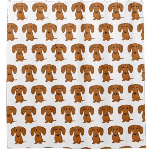 Cute Dachshunds Pattern  Wiener Dog Lovers Shower Curtain