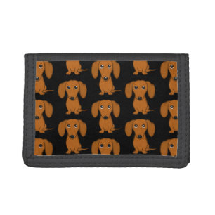 Cute Dachshunds Pattern Wiener Dogs Tri-fold Wallet