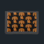 Cute Dachshunds Pattern | Wiener Dogs Trifold Wallet<br><div class="desc">Wiener Dog Lover's Wallet. This cute Dachshunds wallet makes an original gift. Smooth coated red Doxie pattern. Visit Jenn's Doodle World for more cartoon dogs featuring many dog breeds.</div>