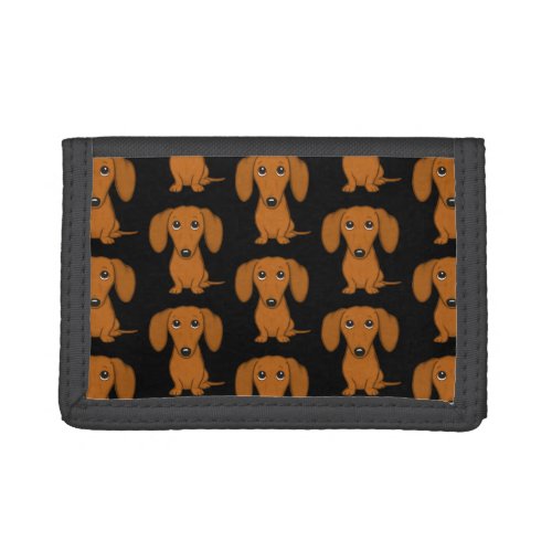 Cute Dachshunds Pattern  Wiener Dogs Trifold Wallet