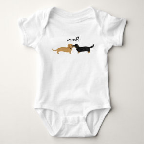 Cute Dachshunds Smooch | Wiener Dog Lover's Baby Bodysuit