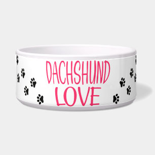 Cute Dachsie Puppy Wiener Dog Lover Dachshund Bow Bowl
