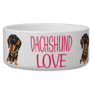 NEW Dachshund Hot Dog Sausage Ceramic Pet Bowl Water Food Doxie Dog Weenie 