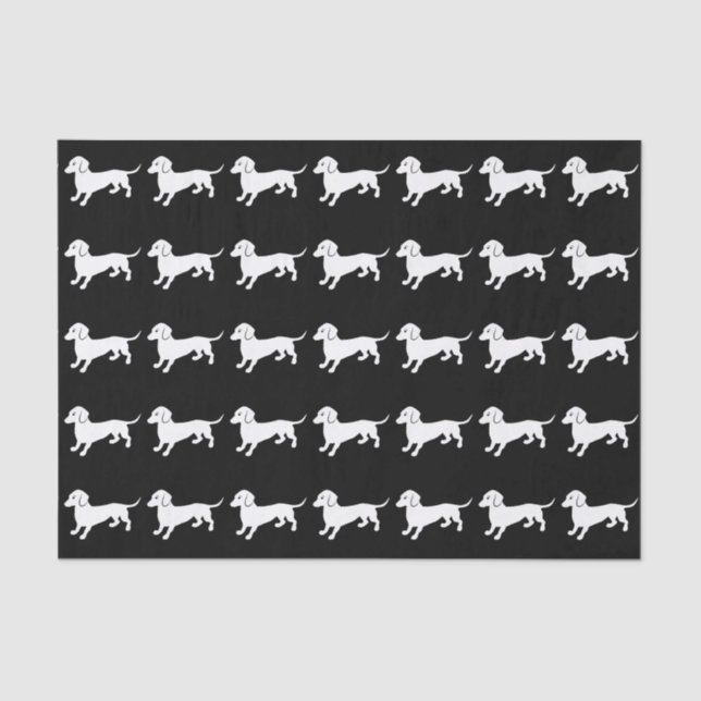 Cute Dachsund Drawing Tissue Paper (Front)