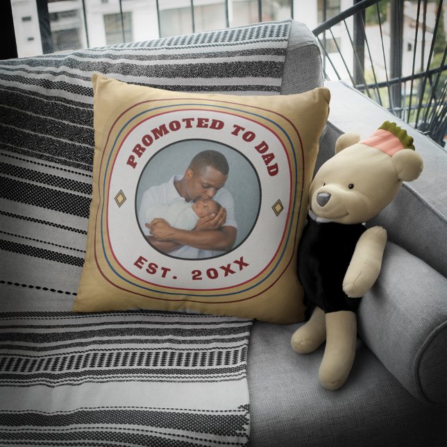 Cute Dad Father Pappy Baby Kids Keepsake Custom Throw Pillow (Cute Dad Father Pappy Baby Kids Keepsake Custom Throw Pillow is great to give to a new dad. )