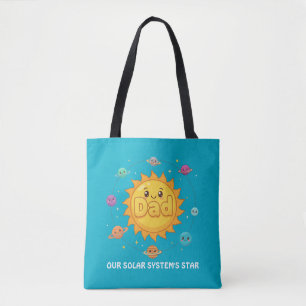 Cute Dad Solar System Star Space Cartoon Tote Bag