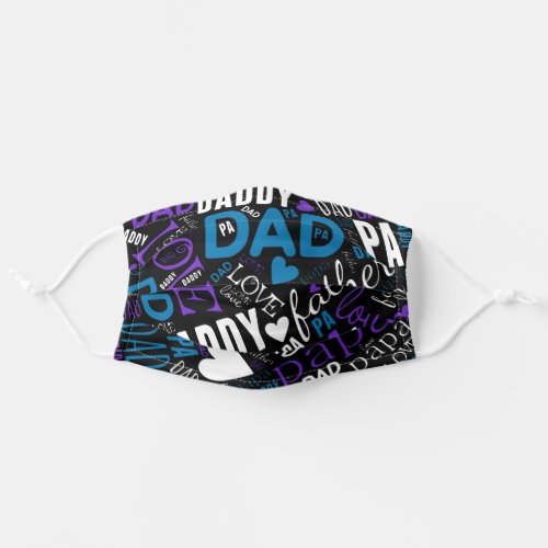 Cute Dad Word Art Typo Cloud Fathers Day Gifts Adult Cloth Face Mask