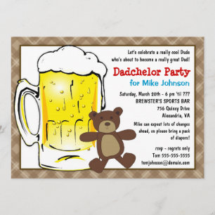 Cute Dadchelor Party Invitations - Diaper Kegger