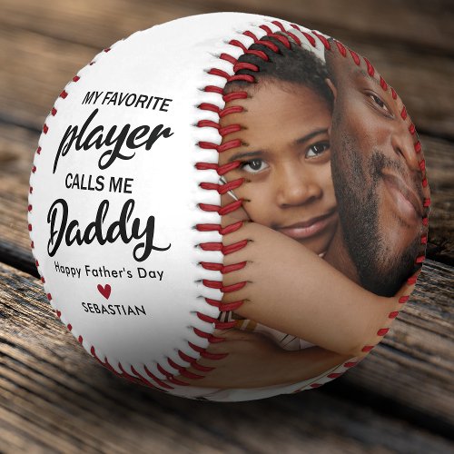 Cute Daddy Fathers Day Gift Photo Baseball