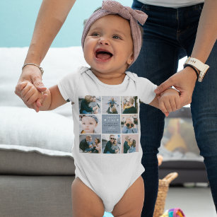 Cute 'Daddy & Me' Photo Collage 1st Father's Day B Baby Bodysuit