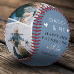 Cute 'Daddy & Me' Photo Collage 1st Father's Day  Baseball<br><div class="desc">Create your own 'Daddy & Me' Keepsake Photo Baseball. Design features 4 trendy insta square pictures of your choice, the cute text 'Daddy & Me' with two little hearts - Happy First Father's Day! a 'with love' in elegant calligraphy script and a the name of whom it's from. A beautiful...</div>