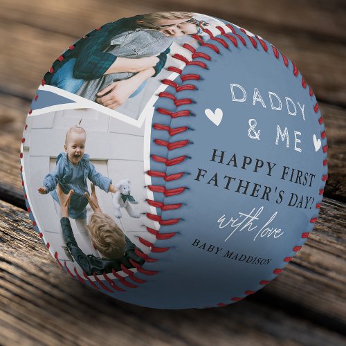 Cute Daddy  Me Photo Collage 1st Fathers Day  Baseball