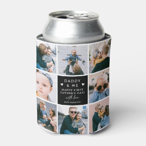 Cute Daddy  Me Photo Collage 1st Fathers Day C Can Cooler