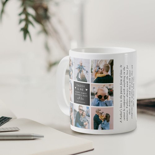 Cute Daddy  Me Photo Collage 1st Fathers Day Coffee Mug