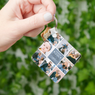 Cute 'Daddy & Me' Photo Collage 1st Father's Day Keychain