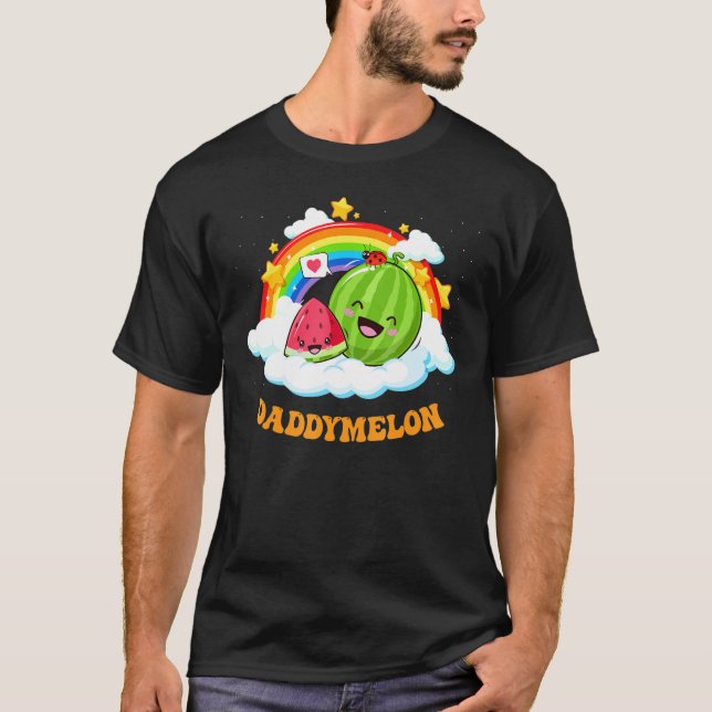 Cute Daddy Melon Rainbow Watermelon Summer T-Shirt (Front)