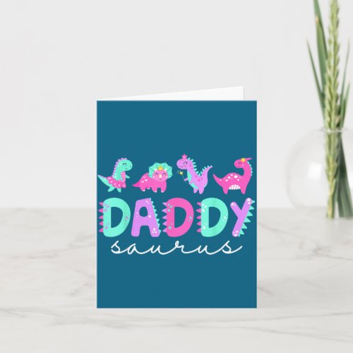 Cute Daddy Saurus Dad Dinosaur Birthday Boy Girl F