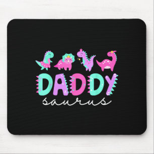 Cute Daddy Saurus Dad Dinosaur Birthday Boy Girl F Mouse Pad