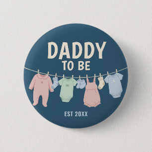 Cute Daddy To Be Custom Baby Shower Party Button