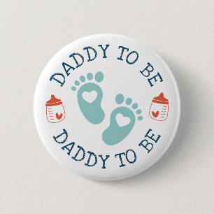 Cute Daddy To Be Custom Baby Shower Party Button