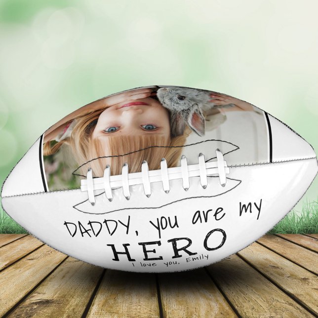 Cute Daddy you are my Hero Father`s Day Photo Football (Creator Uploaded)