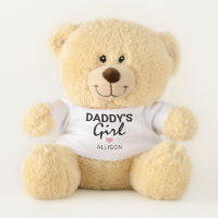 Cute Daddys Girl Pink Heart Personalized Teddy Bear